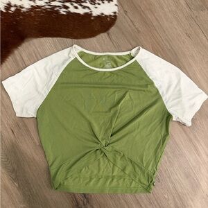 BuffBunny Olive and Cream Twist Tee
